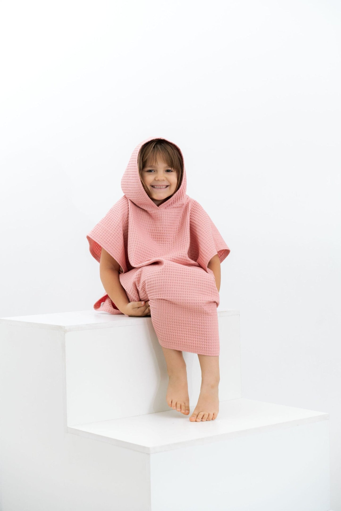 Kinder-Badeponcho | 100 % Oeko-Tex Waffel-Baumwolle | Handgefertigt | S–L