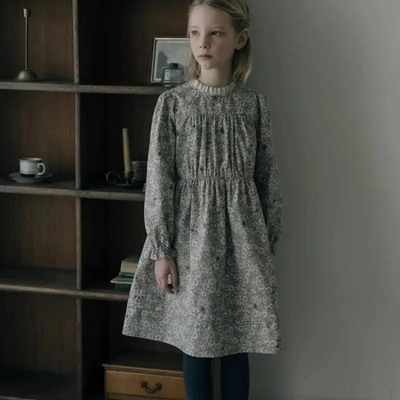 Mädchenkleid mit Blumenmuster | Weiche Baumwollmischung |