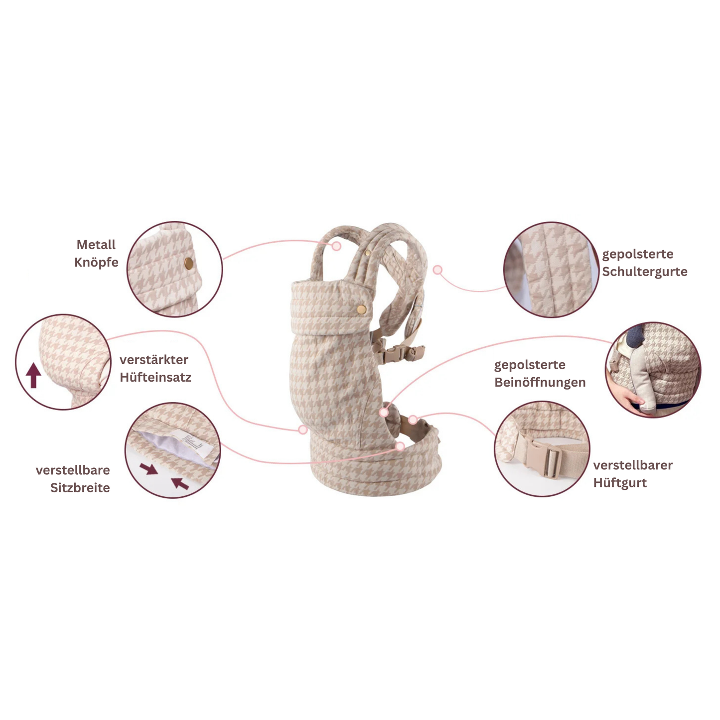 Ergonomische Babytrage | Soft-Touch-Gewebe | Mitwachsend | Rückenentlastend