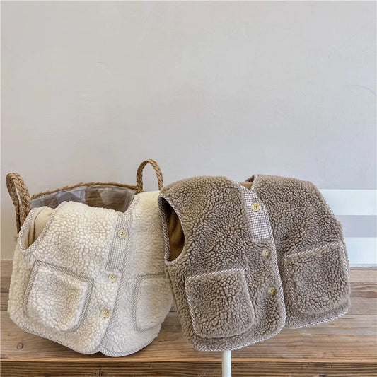 Kinder-Weste „Nordic Sheepy“ | Baumwollfleece | Lammfell-Optik | Unisex