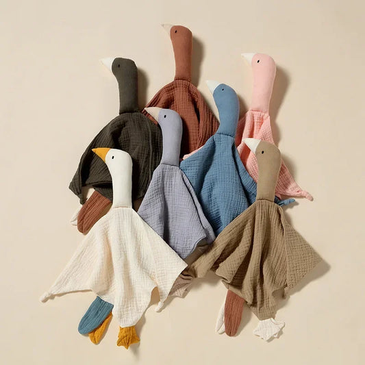 Musselin-Kuscheltier „Gänse-Glück“ | 100 % Bio-Baumwolle | Soft-Musselin | Schmusetuch