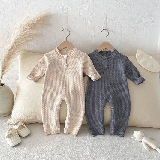 Baby-Strickstrampler | Soft-Baumwollmix | Unisex-Jumpsuit | 6 Monate – 3 Jahre